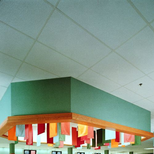 Pannello acustico per soffitto - PREMIER HI-LITE™ - USG - in vinile / in fibra di vetro / quadrato