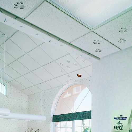 Pannello acustico per soffitto - RENDITIONS™ ANIMATIONS ECLIPSE™ - USG - in fibra minerale / quadrato / bianco