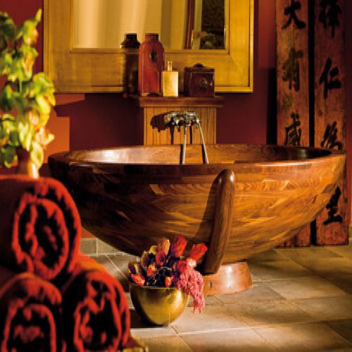 Vasca da bagno rotonda - MADERA - Ws Bath Collections - da appoggio / ad uso professionale / in legno