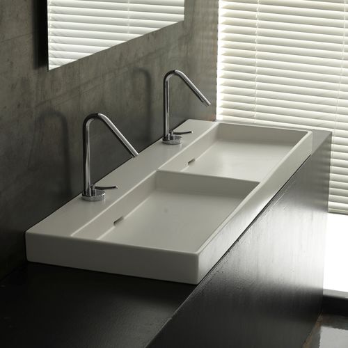 Lavabo da appoggio - URBAN 120 - Ws Bath Collections - in ceramica / doppio / rettangolare