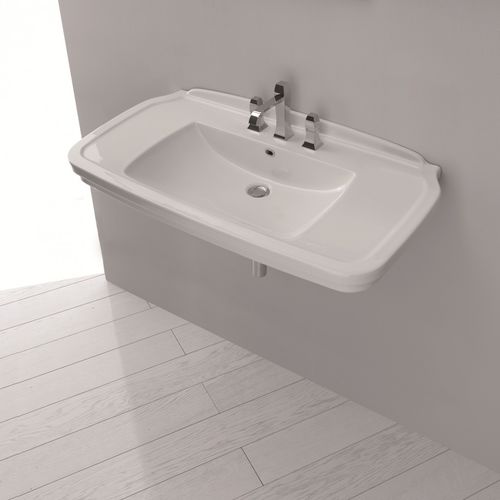 Lavabo sospeso - NOVA 100 - Ws Bath Collections - in ceramica / rettangolare / contemporaneo