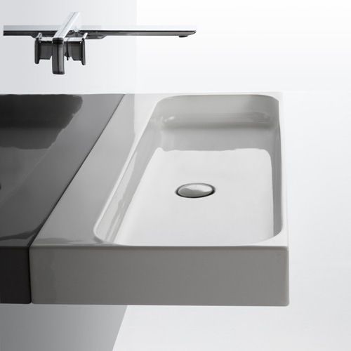 Lavabo sospeso - UNIT 120 - Ws Bath Collections - in ceramica / rettangolare / contemporaneo