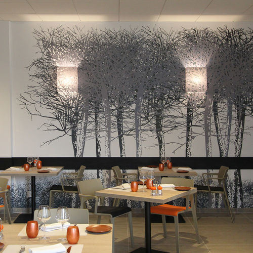 Membrana tessile in poliestere - JET TEX WALL - Saint Clair Textiles - in tela spalmata / per facciate / per interni