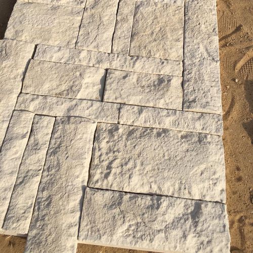 Paramento in pietra calcarea - JERICHO - CREA STONE - da esterno / sabbiato / sabbia