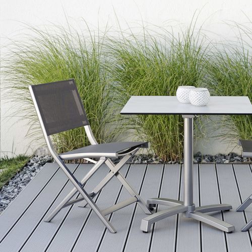 Sedia da giardino contemporanea - NILS - STERN MOEBEL - da esterno / in acciaio inossidabile / con supporto in alluminio