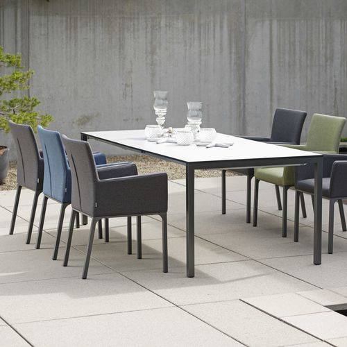 Sedia da pranzo contemporanea - ARTUS  - STERN MOEBEL - da giardino / in tessuto / con supporto in alluminio