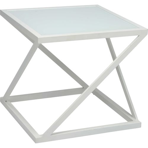Tavolo d'appoggio contemporaneo - JACKIE  - STERN MOEBEL - in vetro / in alluminio / con supporto in alluminio