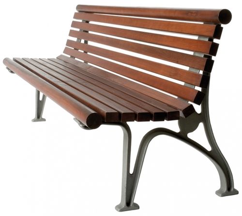 Panca per spazi pubblici classica - RAMPANTE - GLS Prefabricados - in legno / in ghisa / con schienale