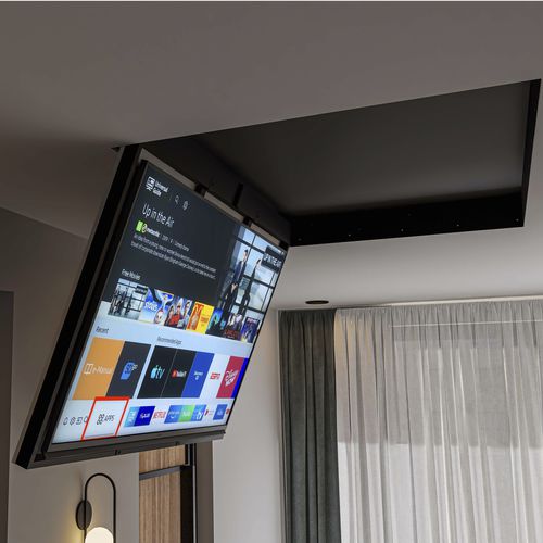 Supporto per TV da soffitto contemporaneo - ULISSE - Digisonic Srl - motorizzato a soffitto / telecomandato / inclinabile