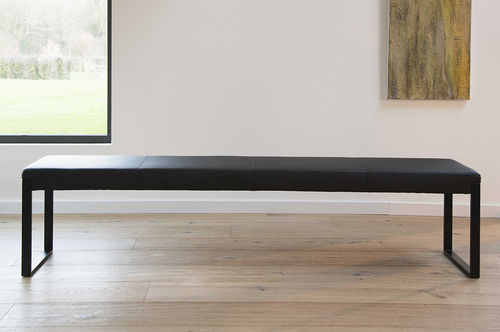 Divanetto imbottito contemporaneo - FUSION  - Fusiontables - in ecopelle / in acciaio inossidabile / bianco