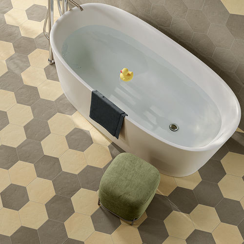 Piastrella esagonale in gres porcellanato - OSMOSE : SABLE - Novoceram sas - da interno / da cucina / da bagno