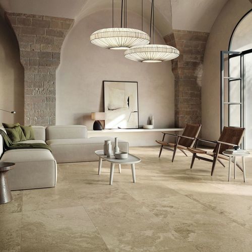 Piastrella in gres porcellanato - CLAIR - Novoceram sas - in pietra calcarea / opaca / da interno