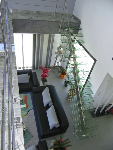 Scala dritta - MANHATTAN - Trescalini - con gradini in vetro / con struttura in acciaio inossidabile / contemporanea
