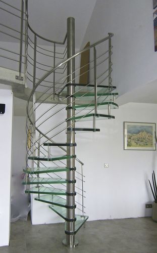 Scala a chiocciola - SPIRO - Trescalini - elicoidale / con gradini in vetro / con struttura in acciaio inossidabile