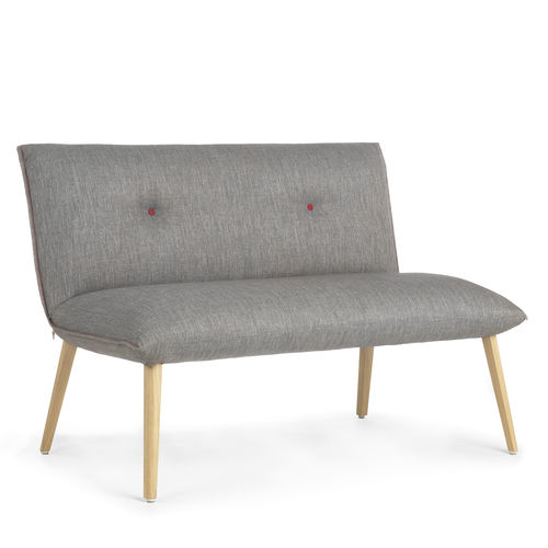 Divanetto imbottito contemporaneo - SODA DUO H40 -A - Mobitec Systems S.A. - in tessuto / con braccioli / con schienale