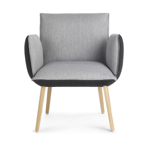 Poltrona contemporanea - SOFT BI H40 +A - Mobitec Systems S.A. - in pelle / in tessuto / in legno