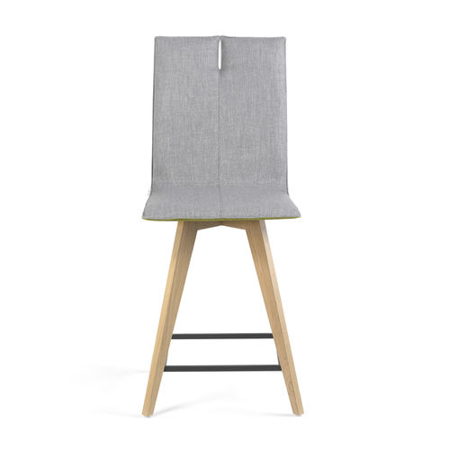 Sgabello contemporaneo - MOOD#31 H62 PB BI - Mobitec Systems S.A. - in pelle / con supporto in legno / imbottito