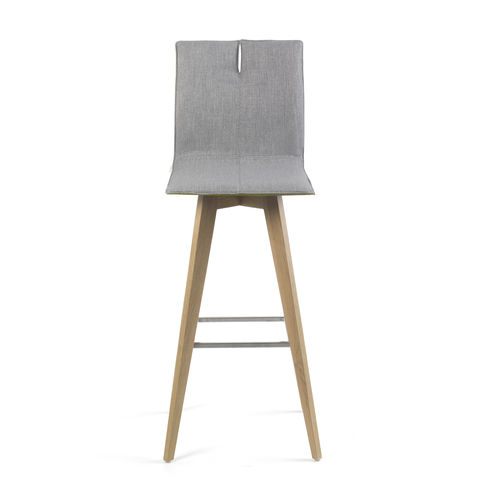 Sgabello contemporaneo - MOOD#31 H82 PB BI - Mobitec Systems S.A. - in pelle / con supporto in legno / imbottito