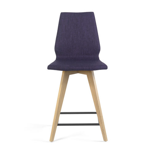 Sgabello da bar contemporaneo - MOOD#41 H62 PB UNI - Mobitec Systems S.A. - in pelle / con supporto in legno / imbottito