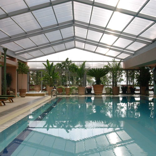 Copertura per piscina alta - COSPICON  SA - scorrevole / fissa / in alluminio