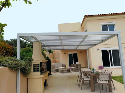 Pergola autoportante - COSPISUN - COSPICON  SA - in alluminio / in policarbonato / a lamelle frangisole