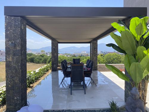 Pergola autoportante - COSPIBIO - COSPICON  SA - in alluminio / a lamelle orientabili / a lamelle frangisole