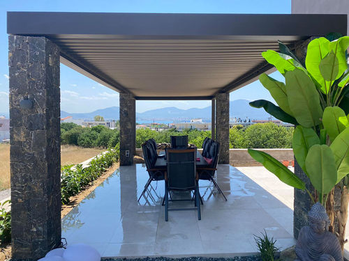 Pergola autoportante - cospiBio - COSPICON  SA - addossata / in alluminio / a lamelle orientabili