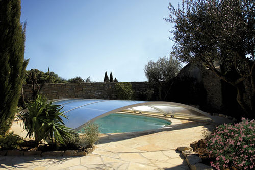 Copertura per piscina bassa - REMOVABLE CURVED - Azenco Groupe - fissa / in alluminio / con azionamento manuale