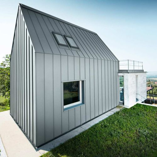 Copertura in lastra alluminizzata - PREFALZ® - PREFA Aluminiumprodukte GmbH - con giunti a doppia aggraffatura