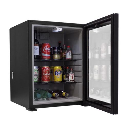 Minibar compatto - ELITE - OMNITEC SYSTEMS, S.L. - vetrato / con sportello battente / con illuminazione incorporata