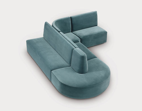 Divano modulare - BISTRO - HMD Furniture - contemporaneo / in tessuto / blu