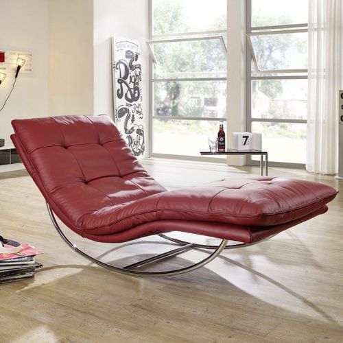 Chaise longue contemporanea - SWING-SWING - SEANROYALE - in tessuto / in pelle / in acciaio