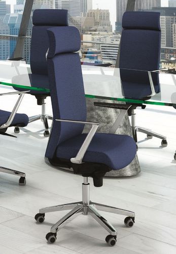 Poltrona da ufficio contemporanea - OFFICE 495 - SEANROYALE - in pelle / in tessuto / in acciaio