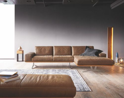 Divano d'angolo - HONORE.PM - SEANROYALE - contemporaneo / in tessuto / in pelle