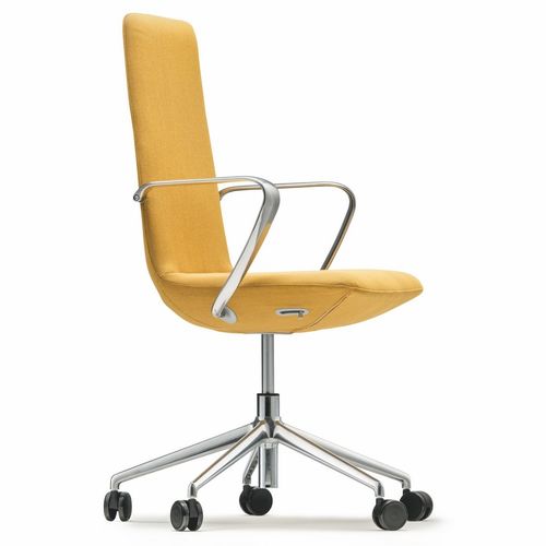 Sedia da ufficio contemporanea - AFFAIRS - SEANROYALE - da interno / in tessuto / in pelle