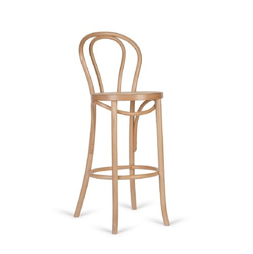 Sgabello da bar classico - 1930 - SEANROYALE - in tessuto / con supporto in faggio / con base in legno curvato