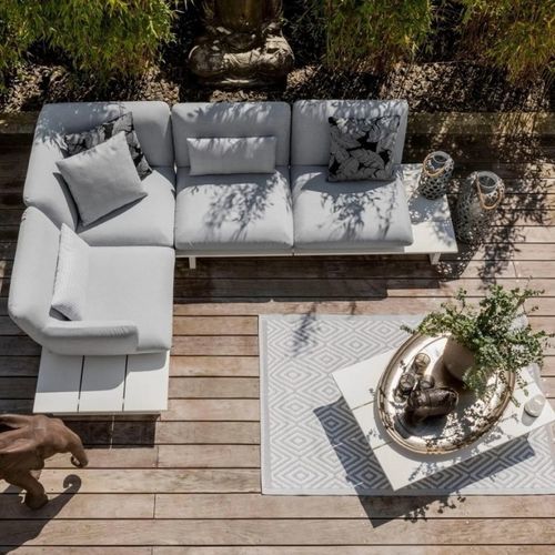 Set lounge da giardino contemporaneo - OUTDOOR BAYMOOD - SEANROYALE - in tessuto / in alluminio / in polietilene