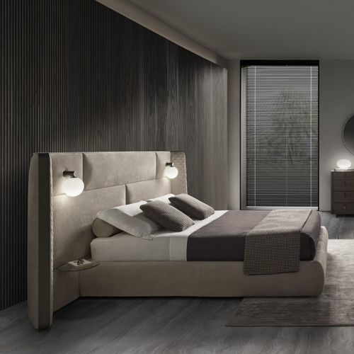 Letto matrimoniale - PALACE.DELUXE - SEANROYALE - contemporaneo / imbottito / con testiera imbottita