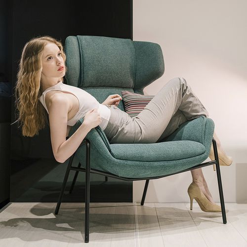 Poltrona design scandinavo - BEAU - SEANROYALE - in tessuto / in pelle / in ecopelle