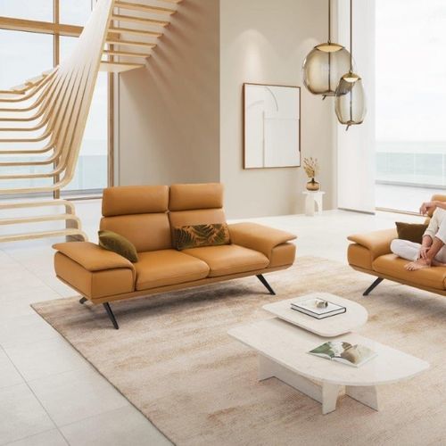 Divano contemporaneo - FLIRTIME - SEANROYALE - da sala / in tessuto / in pelle