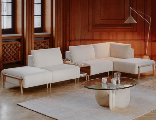 Divano modulare - LE JARDIN - SEANROYALE - contemporaneo / in tessuto / con braccioli
