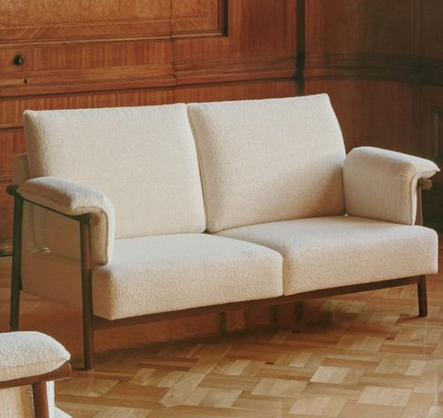 Divano contemporaneo - FORESTER - SEANROYALE - in tessuto / con braccioli / bianco