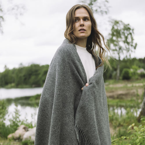 Plaid in lana d'alpaca - CLASSIC FISHBONE  - ALPAKA - in acrilico