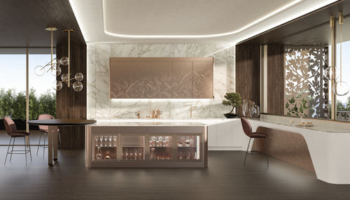 Cucina contemporanea - SIXTIES - CASTAGNA CUCINE - in ebano / in vetro / in marmo