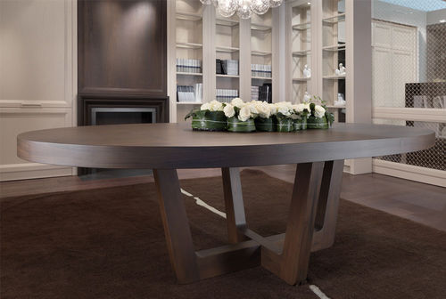 Tavolo contemporaneo - DUSE - CASTAGNA CUCINE - in noce / con supporto in noce / ovale