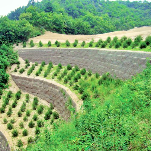Muro di contenimento in pietra - GREEN TERRAMESH®  - Maccaferri - modulare / per strada