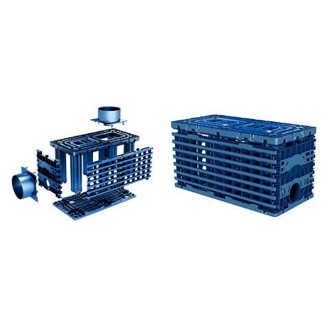 Serbatoio di recupero acque meteoriche - Q-BIC PLUS, Q-BB AND AQUACELL - Wavin - di stoccaggio dell'acqua / interrato / in plastica