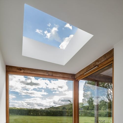Lucernario per vetri - FLUSHGLAZE FIXED  - Glazing Vision - per tetto piano / con cornice di supporto in lamiera / in vetro