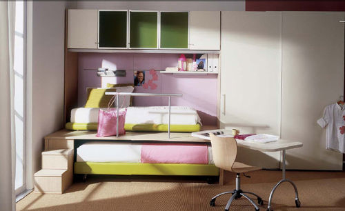 Scrivania contemporanea - WHY SYSTEM : 12 - Quelli della mariani - impiallacciata in legno / con letto estraibile / con base in pannelli