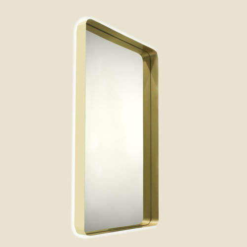 Specchio da bagno a muro - LUZ DIFUSION - Art Deco / rettangolare / in acciaio